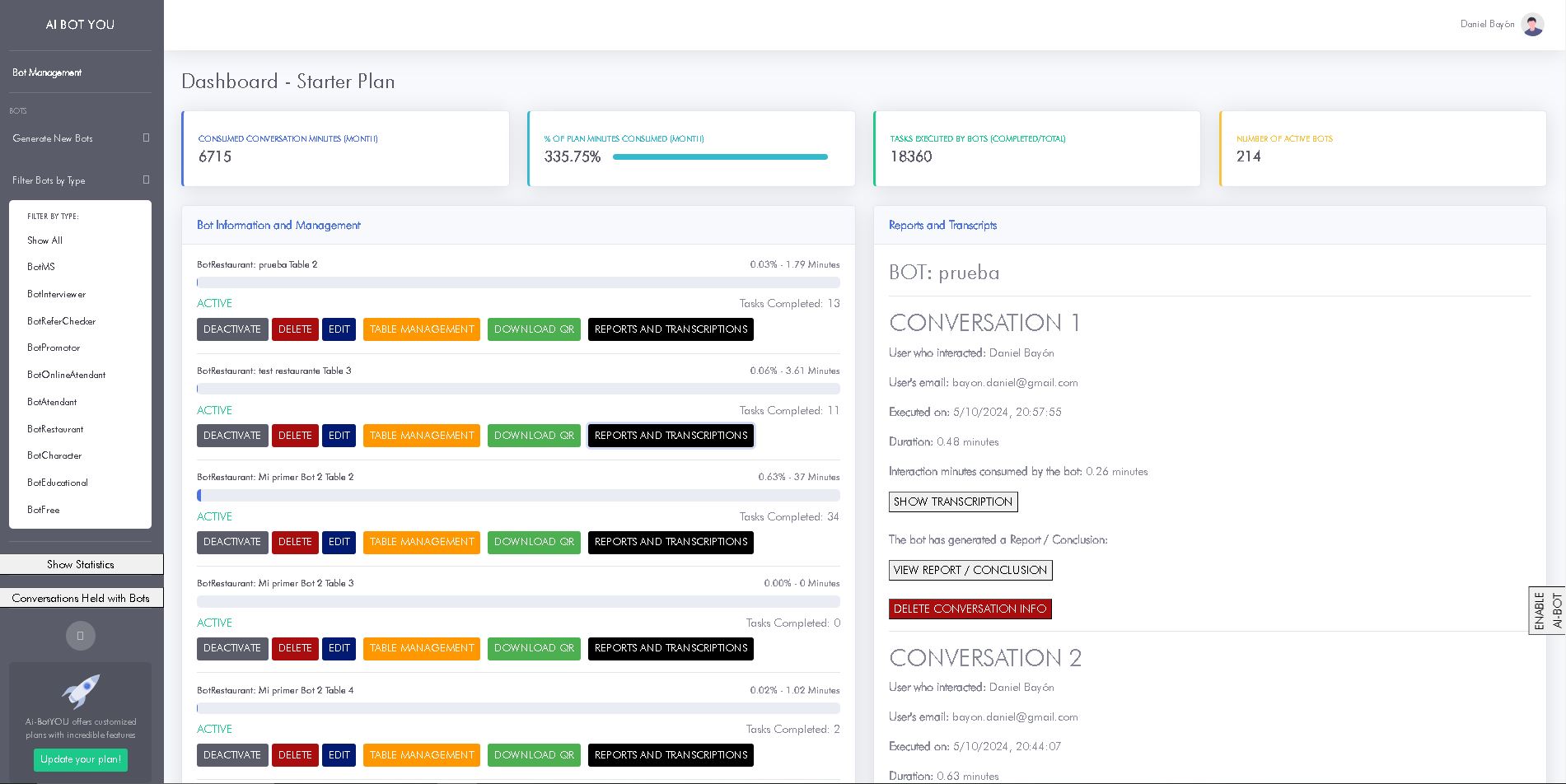 Bot Control Panel